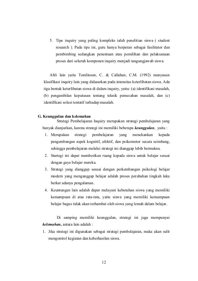 Doc Makalah Strategi Pembelajaran Inquiry Nama Anisa Susilawati Npm 41182170110028 Mata Kuliah Strategi Pembelajaran Geografi Uzlifatul Jannah Academia Edu