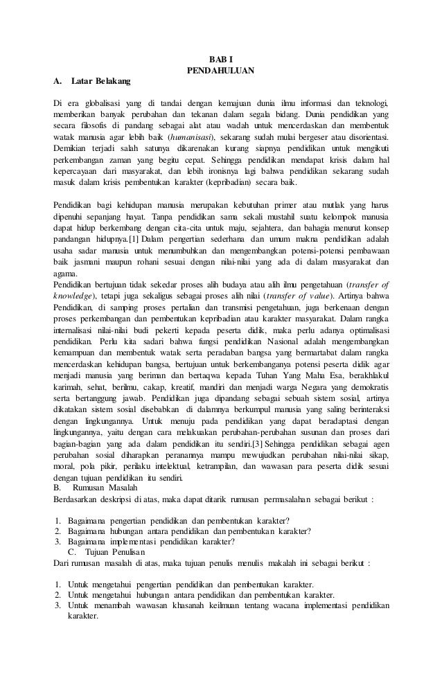 Makalah Pembentukan Karakter