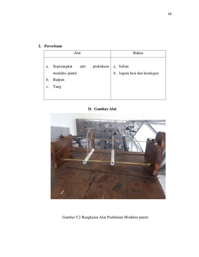 Makalah pembuatan alat praktikum modulus puntir