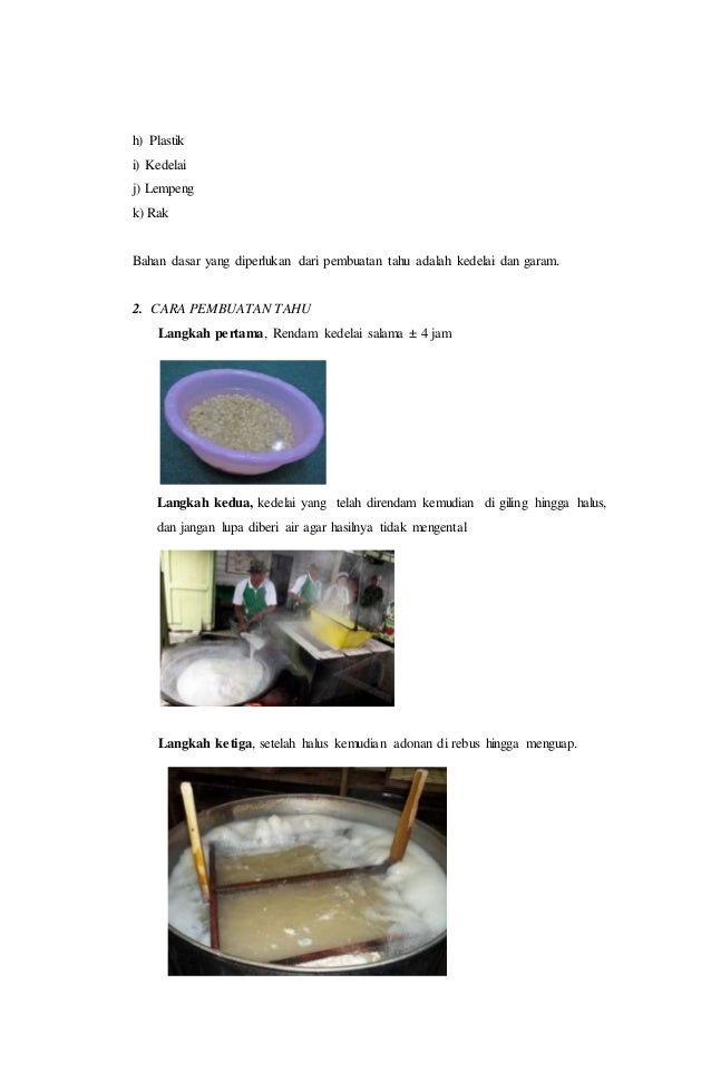 Makalah Pembuatan Tahu