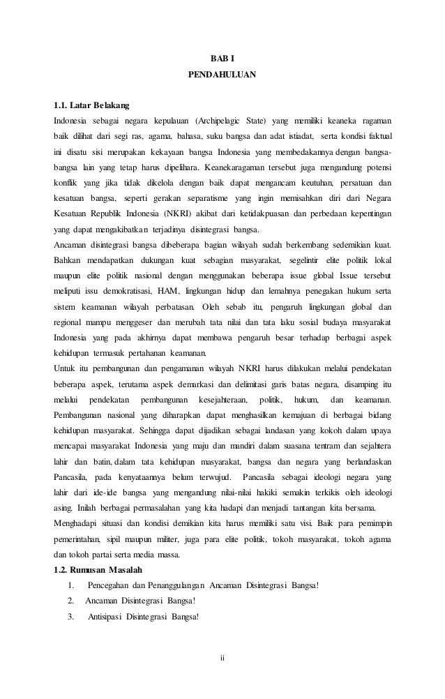 Makalah Pencegahan Dan Penanggulangan Ancaman Disintegrasi