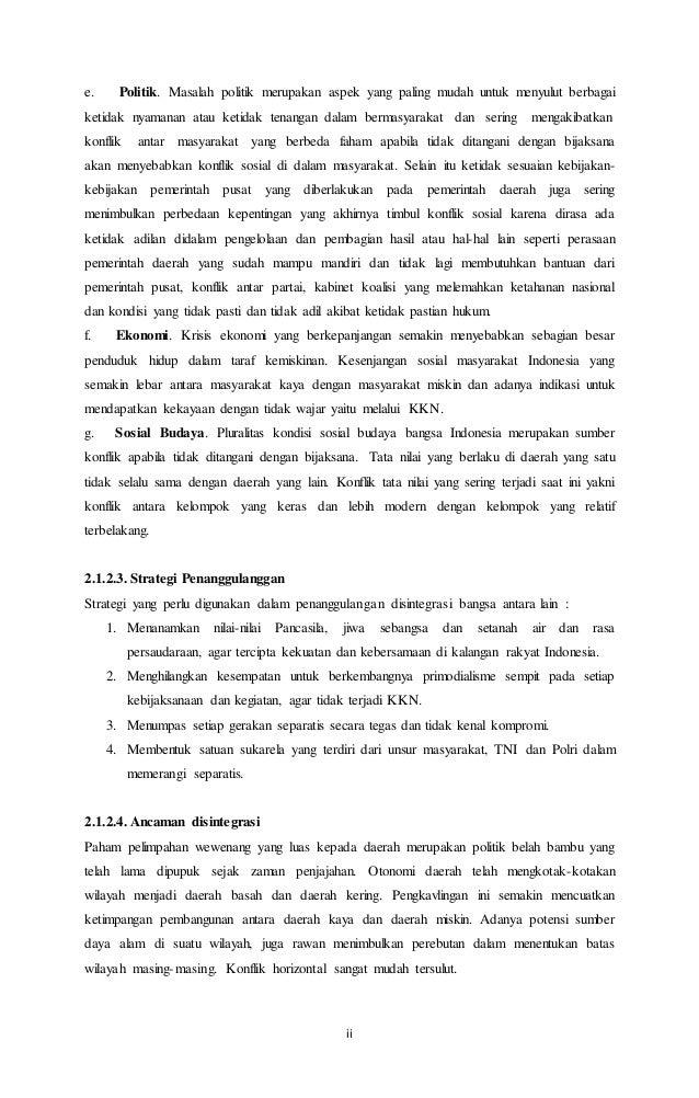 Makalah Pencegahan Dan Penanggulangan Ancaman Disintegrasi