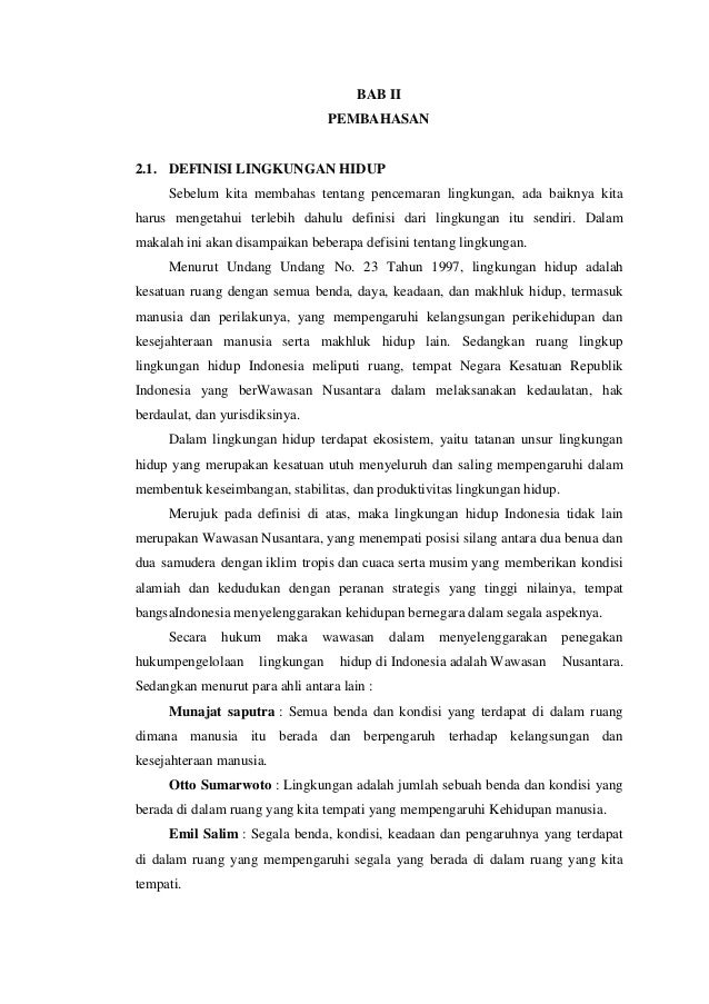 Makalah pencemaran lingkungan