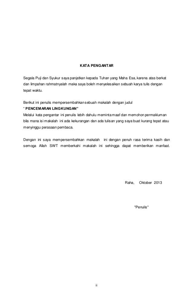 Makalah pencemaran lingkungan