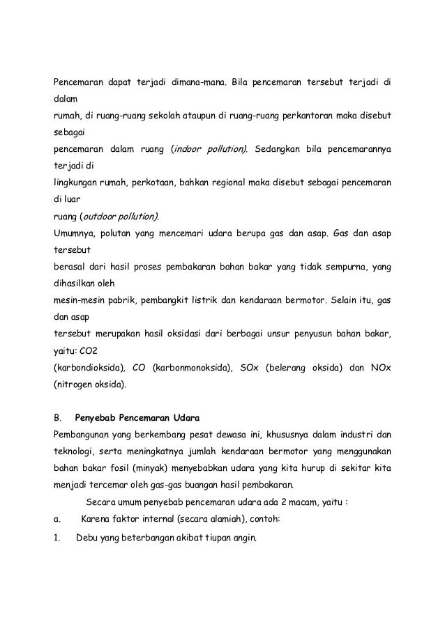 Makalah pencemaran udara Makalah pencemaran udara