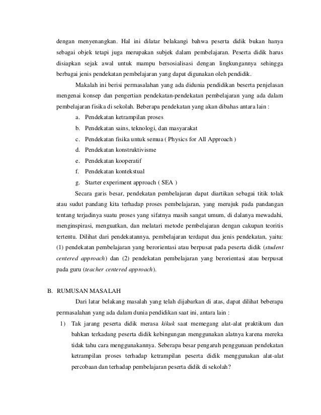 Makalah Pendekatan Pembelajaran