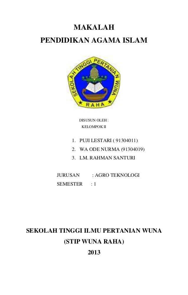 Makalah pendidikan agama islam STAIS MUHAMMAD RAHA