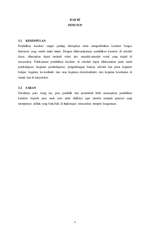 Makalah Pendidikan Berkarakter