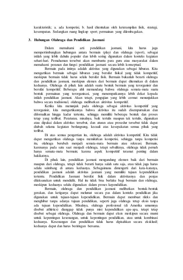 Contoh Makalah Pendidikan Jasmani Dan Olahraga