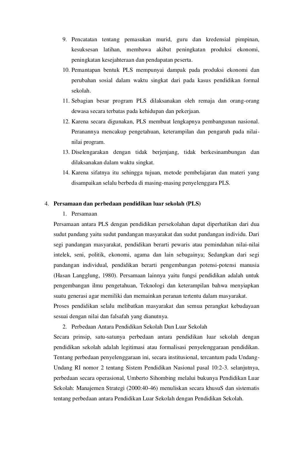 Makalah pendidikan luar sekolah Makalah pendidikan luar sekolah