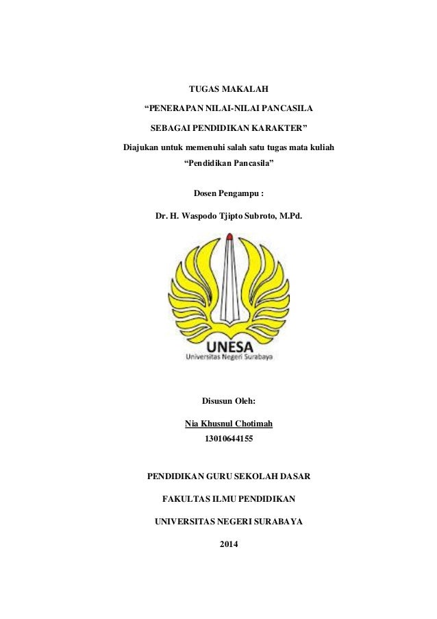 Makalah Pendidikan Pancasila Penerapan Nilai Pancasila Sebagai Pendid