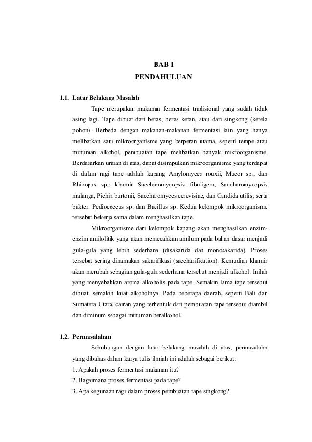 Proposal Pembuatan Tape Singkong