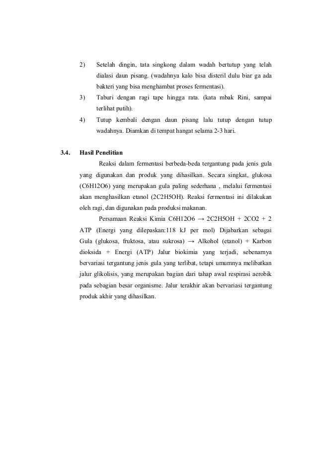 MAKALAH PENELITIAN TENTANG FERMENTASI PADA TAPE SINGKONG