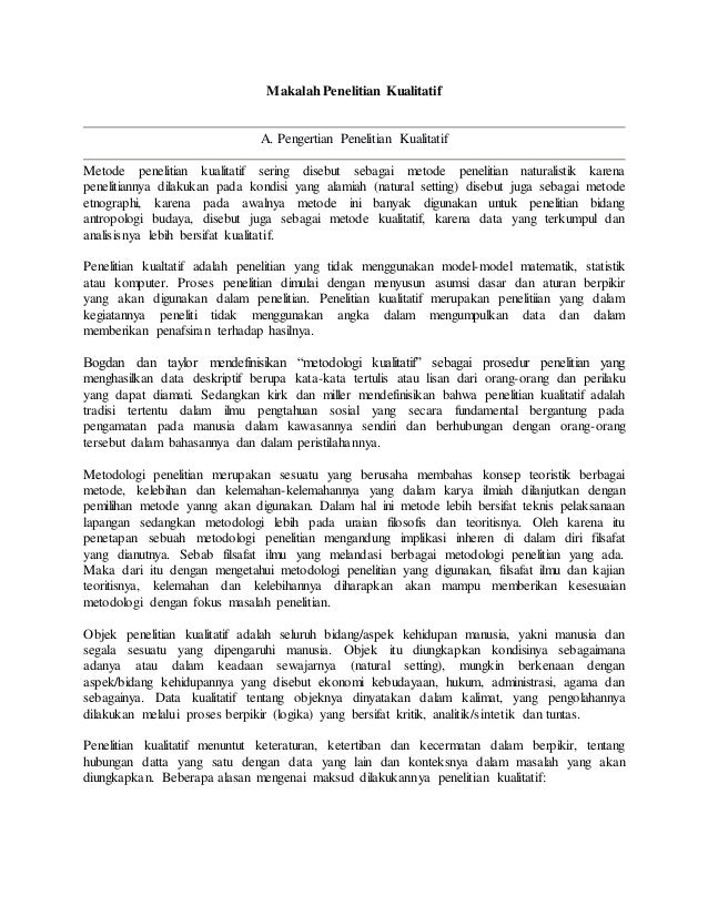 Makalah Penelitian Kualitatif