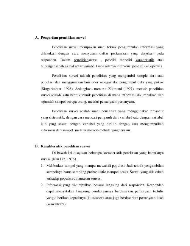Makalah Penelitian Survei