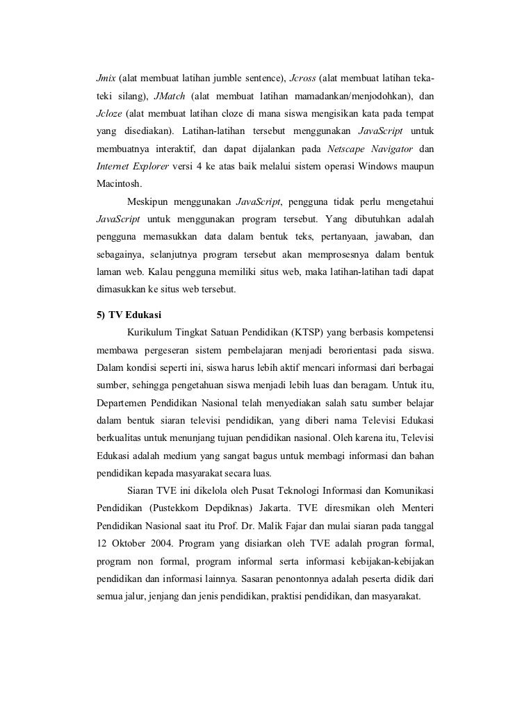 Makalah Penerapan TIK dalam Pembelajaran di Sekolah Khamdiyah
