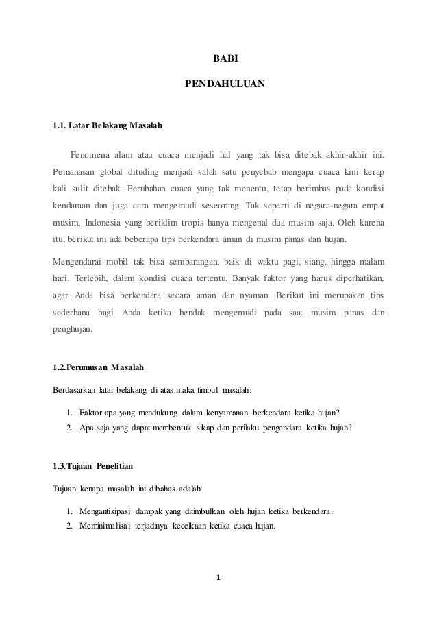 Makalah Pengaruh Cuaca Dalam Berkendara