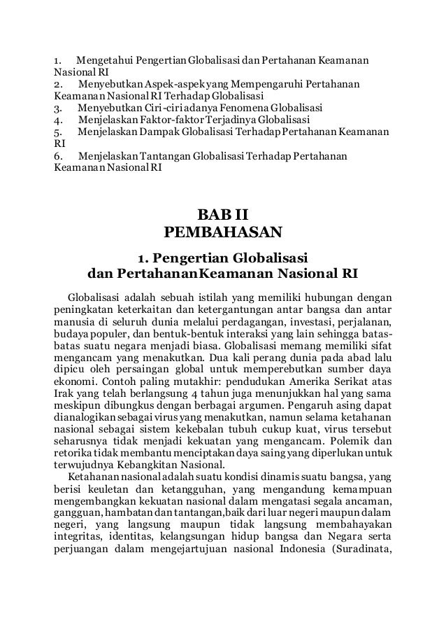 Makalah pengaruh globalisasi di bidang pertahanan indonesia
