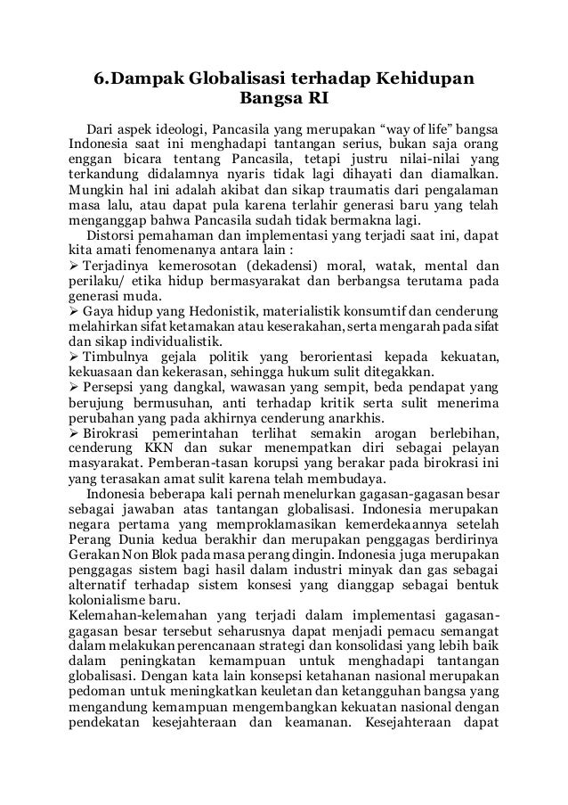 Makalah pengaruh globalisasi di bidang pertahanan indonesia