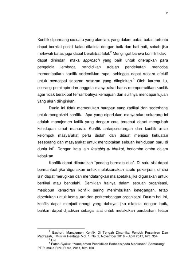 Pengelolaan Konflik Dalam Pendidikan Islam