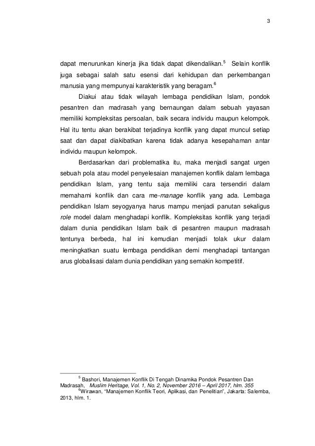 Pengelolaan Konflik Dalam Pendidikan Islam