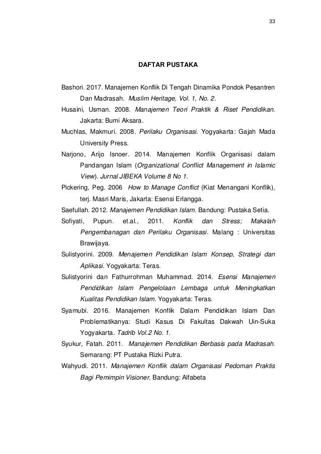 Pengelolaan Konflik Dalam Pendidikan Islam