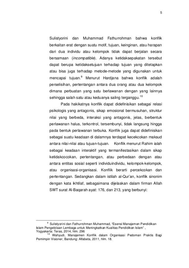 Pengelolaan Konflik Dalam Pendidikan Islam