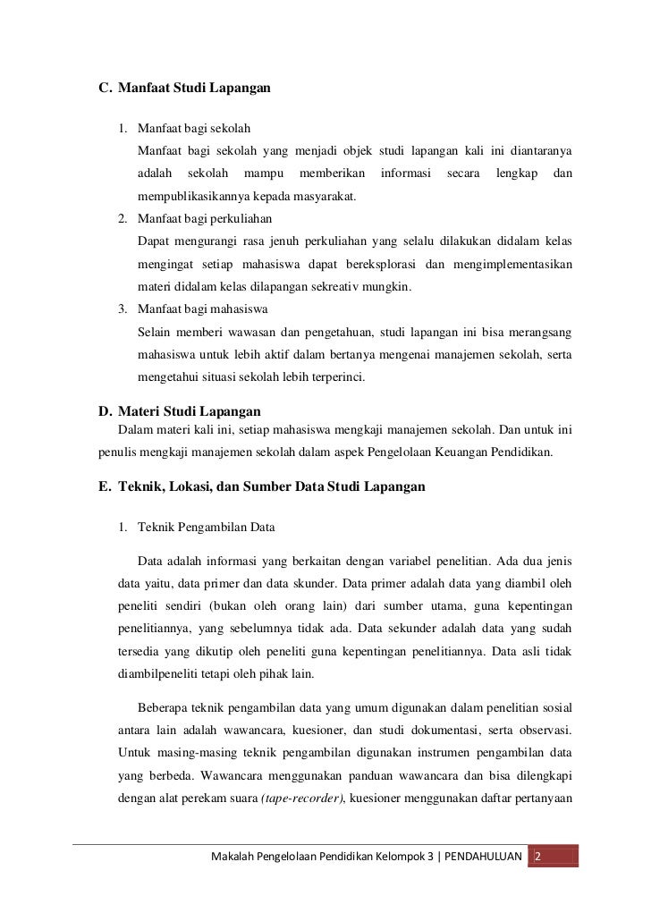 Makalah Pengelolaan Pendidikan