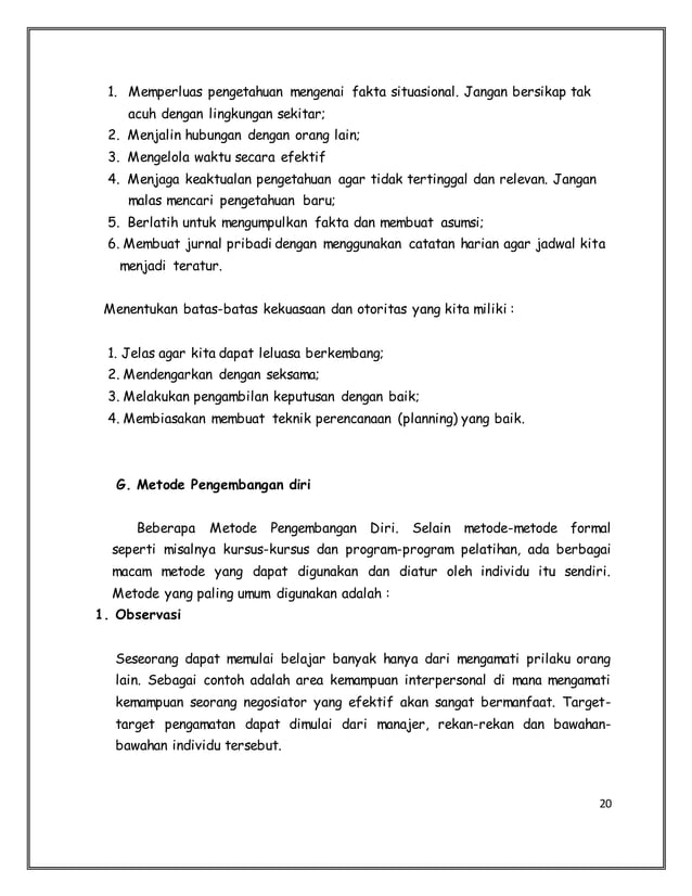 Contoh makalah pengembangan diri