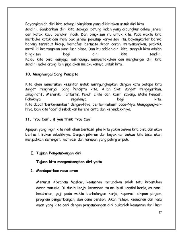 Contoh makalah pengembangan diri Contoh makalah pengembangan diri