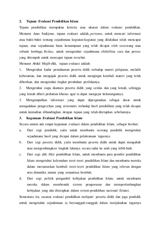 Makalah Pengembangan Sistem Evaluasi Pai