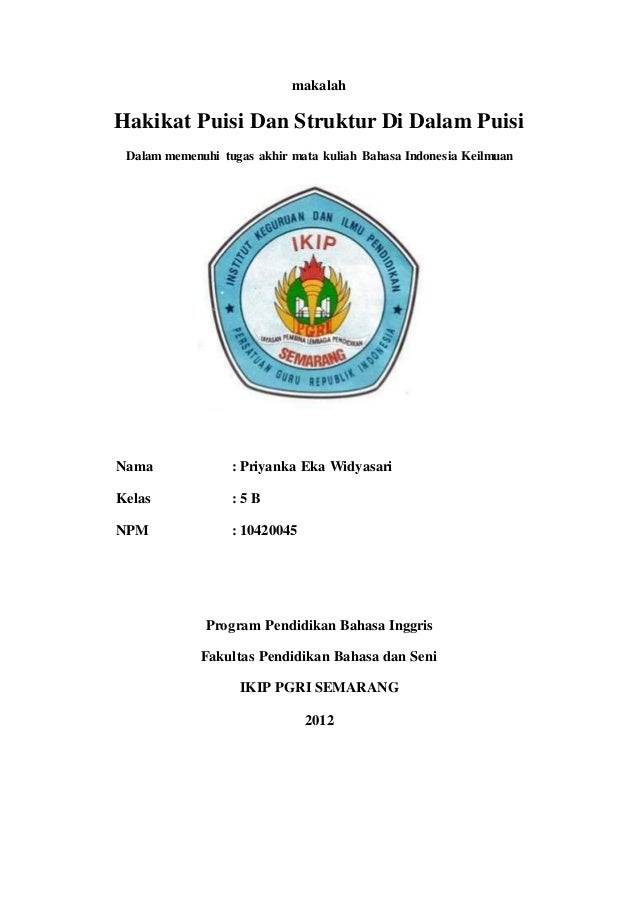 Makalah pengenalan puisi