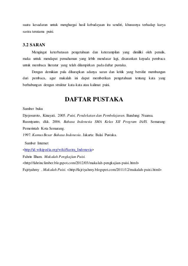 Contoh Kesimpulan Dalam Makalah Puisi - Kunci Jawaban