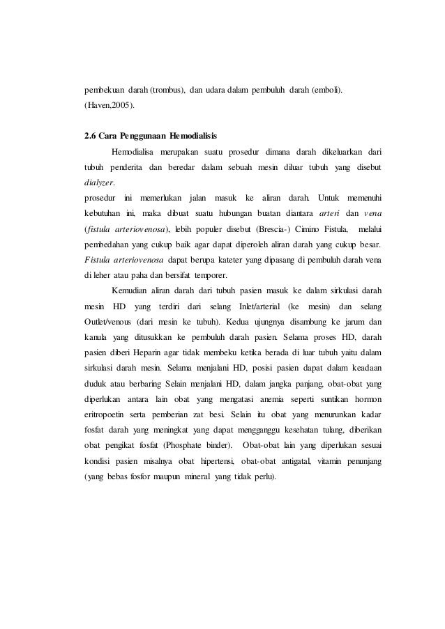 Makalah penggunaan hemodialisis pada bidang kesehatan yang 