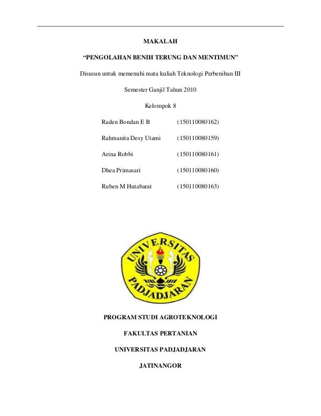 Makalah 70 Pengolahan Benih Terung Dan Mentimun