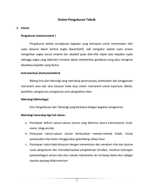 sistem pengukuran metrik (si) melibatkan ukuran