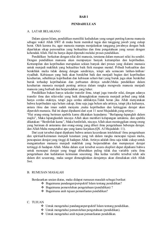 Makalah Pentingnya Pendidikan Dalam Perspektif Islam
