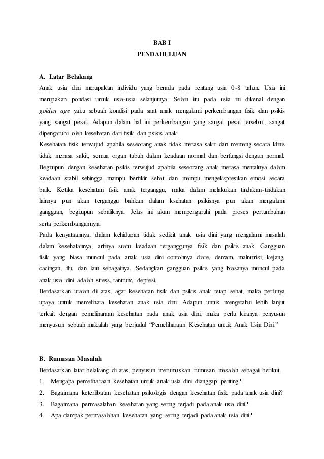Makalah Pentingya Kesehatan Anak