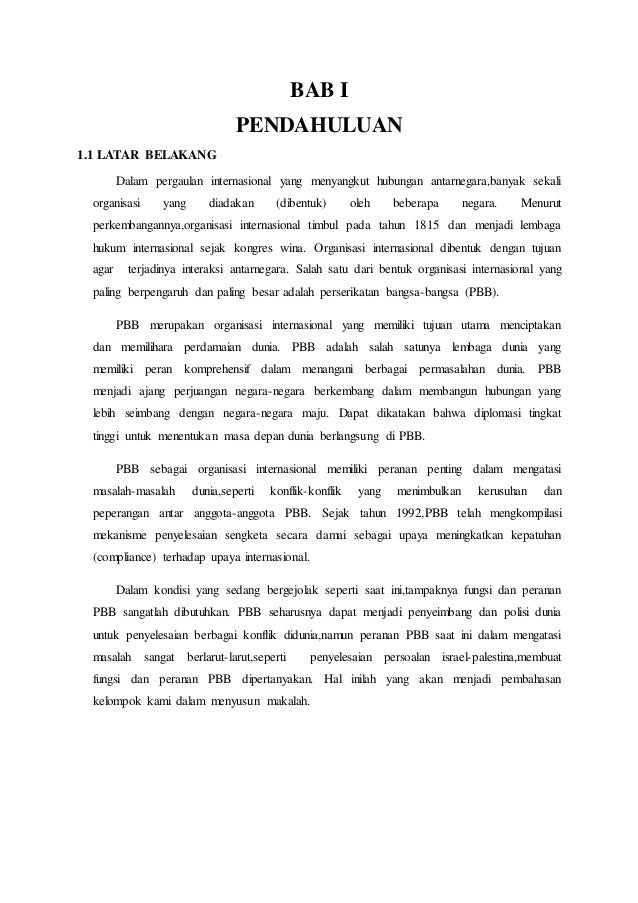 Makalah peranan PBB dalam mengatasi konflik israel