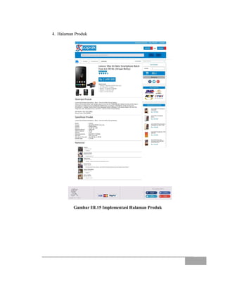 4. Halaman Produk
Gambar III.15 Implementasi Halaman Produk
 