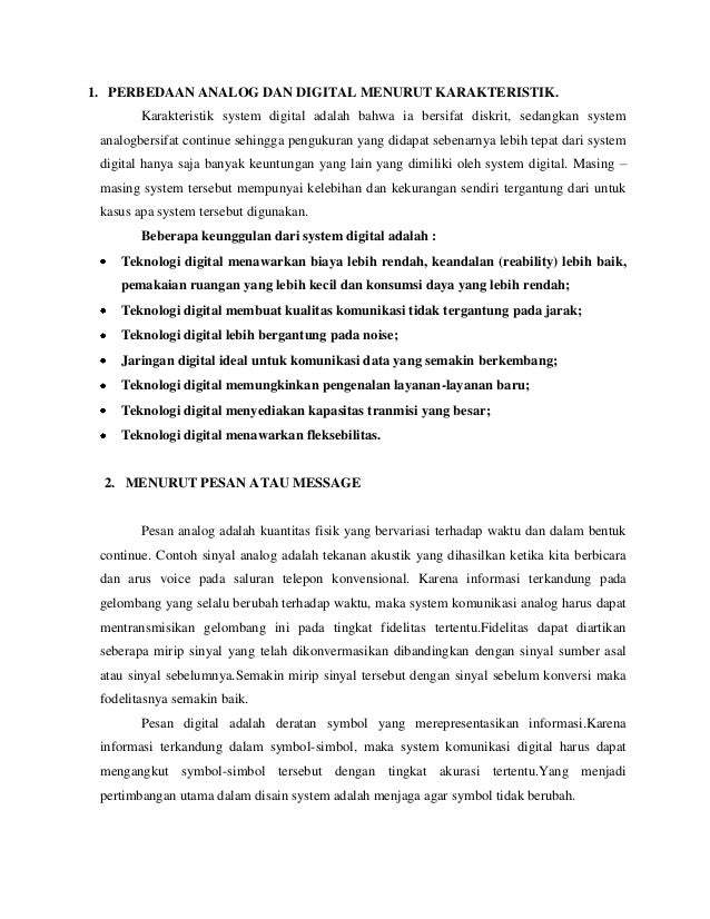 Makalah perbedaan analog dan digital Makalah perbedaan analog dan digital