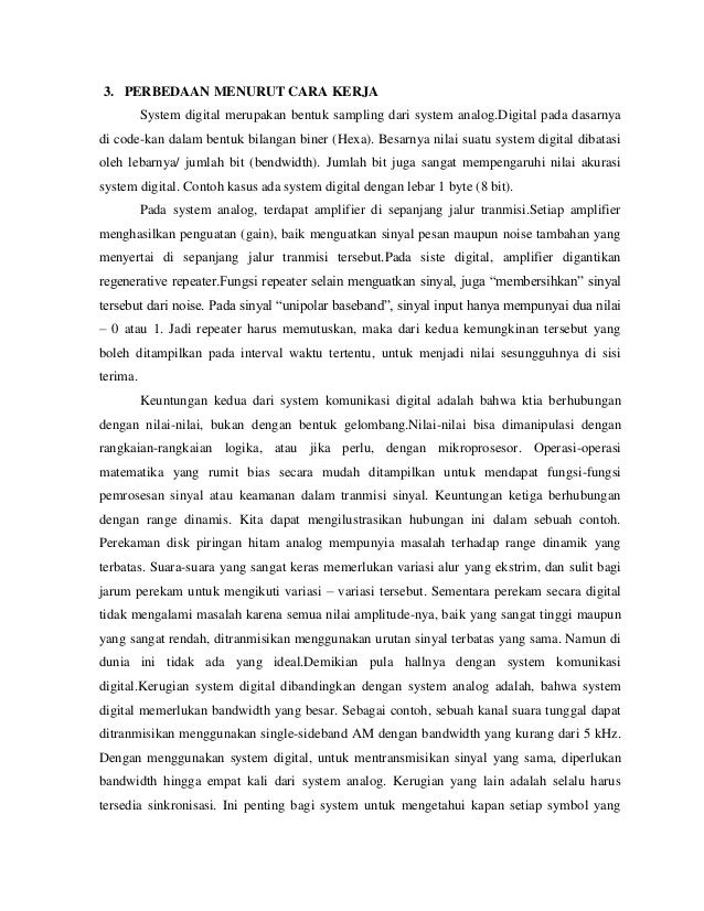 Makalah Perbedaan Analog Dan Digital