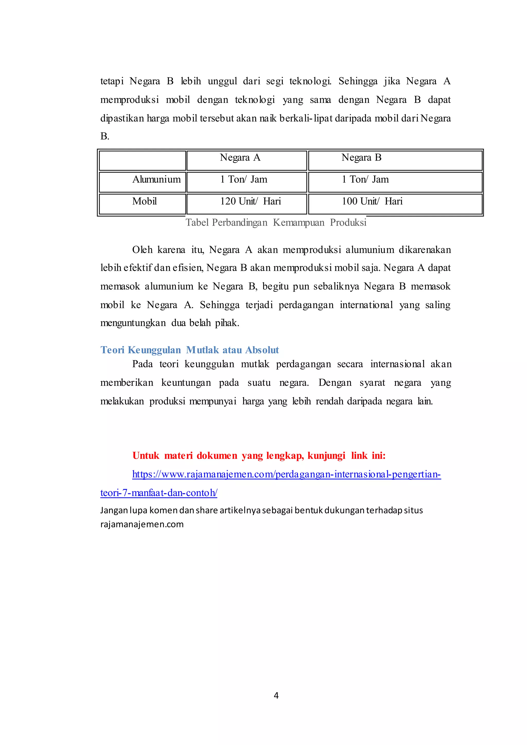 Makalah perdagangan internasional pengertian, teori, 7 manfaat dan