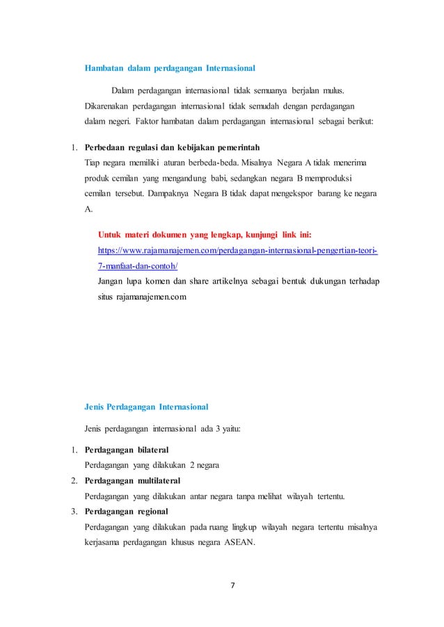 Makalah perdagangan internasional pengertian, teori, 7 manfaat dan