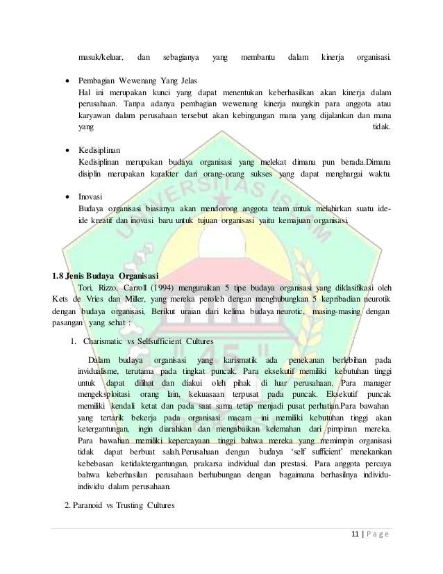 Makalah MAKALAH PENGARUH BUDAYA ORGANISASI DAN KEPEMIMPINAN TERHADAP