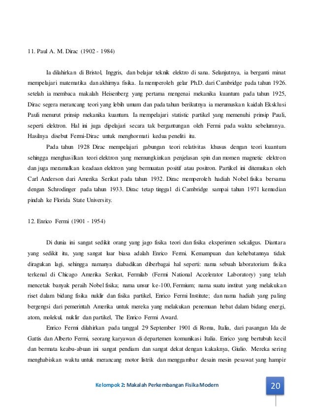 Makalah Perkembangan Fisika Modern Document Word