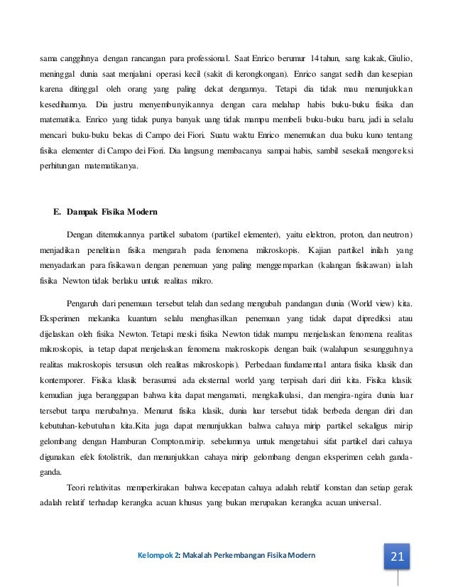 Makalah Perkembangan Fisika Modern Document Word