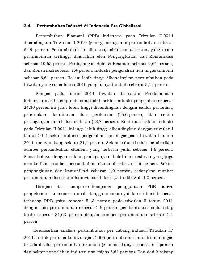 Makalah perkembangan industri di era globalisasi ekonomi Makalah perkembangan industri di era globalisasi ekonomi