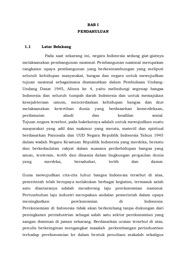 Makalah Perkembangan Industri Di Era Globalisasi Ekonomi Dunia Terhad