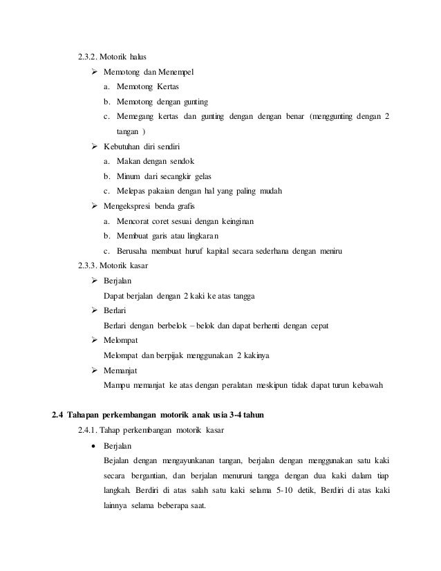 Makalah perkembangan motorik anak